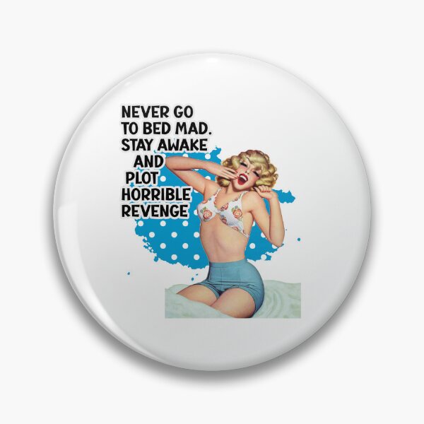 Item preview, Never Go To Bed Mad Retro Housewife Humor Sticker designed and sold by adriana-holmes.