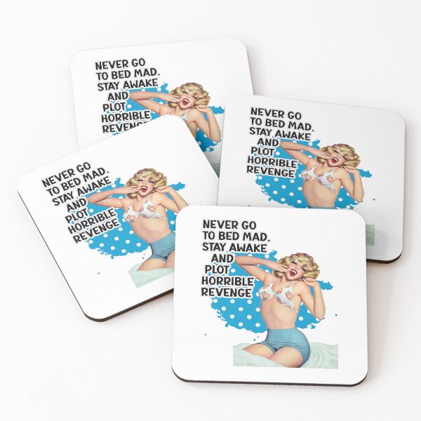 Item preview, Never Go To Bed Mad Retro Housewife Humor Sticker designed and sold by adriana-holmes.