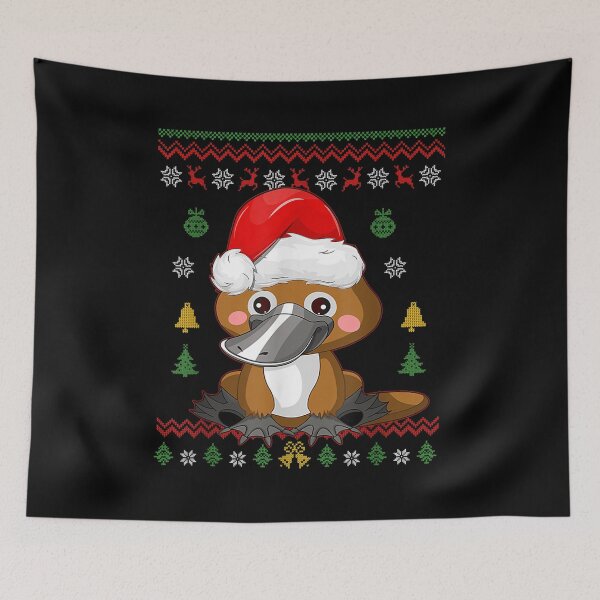 Item preview, Platypus Christmas Tree Santa Hat Ugly Xmas Duckbill Lovers  designed and sold by 77tara.