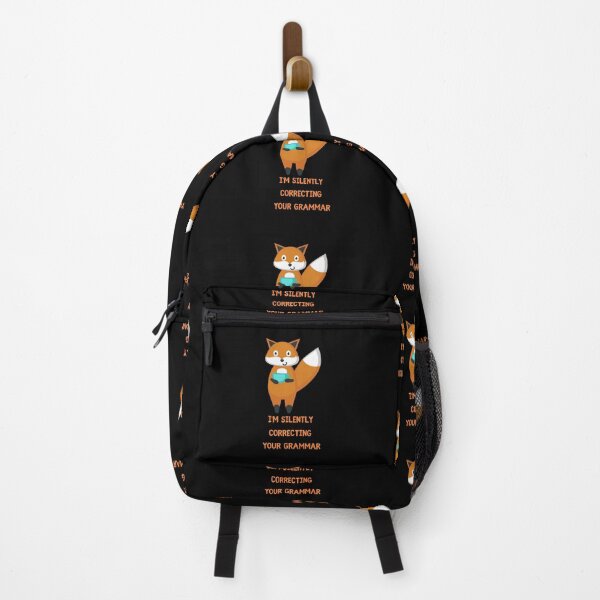 Item preview, I'm Silently Correcting Your Grammar Fox Drinking Tea In Black designed and sold by LuckyKermit.