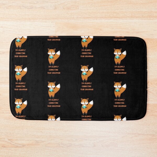 Item preview, I'm Silently Correcting Your Grammar Fox Drinking Tea In Black designed and sold by LuckyKermit.