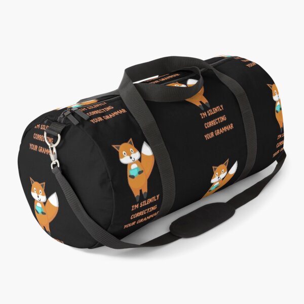 Item preview, I'm Silently Correcting Your Grammar Fox Drinking Tea In Black designed and sold by LuckyKermit.