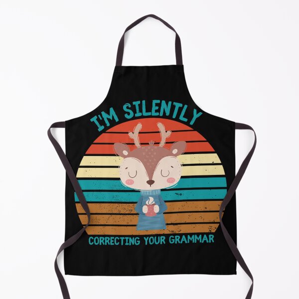 Item preview, I'm Silently Correcting Your Grammar Deer Drinking Tea Grunge Retro Sunset In Black designed and sold by LuckyKermit.