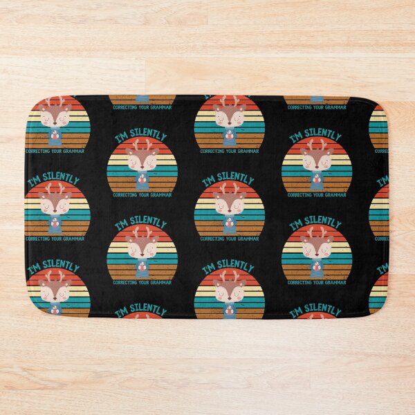 Item preview, I'm Silently Correcting Your Grammar Deer Drinking Tea Grunge Retro Sunset In Black designed and sold by LuckyKermit.