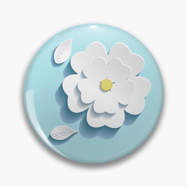 Item preview, 3-dimensional white flower with leaf designed and sold by lerta.