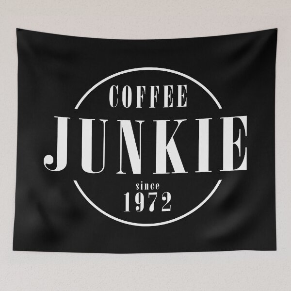 Item preview, Coffee Junkie since 1972 - Black designed and sold by AlfabetDesign.