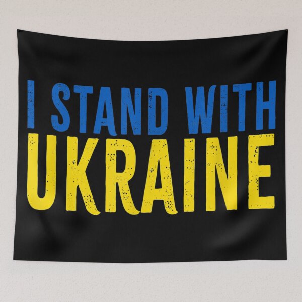 Item preview, I Stand With Ukraine Flag American Flag Support Ukraine designed and sold by LisaForHim.