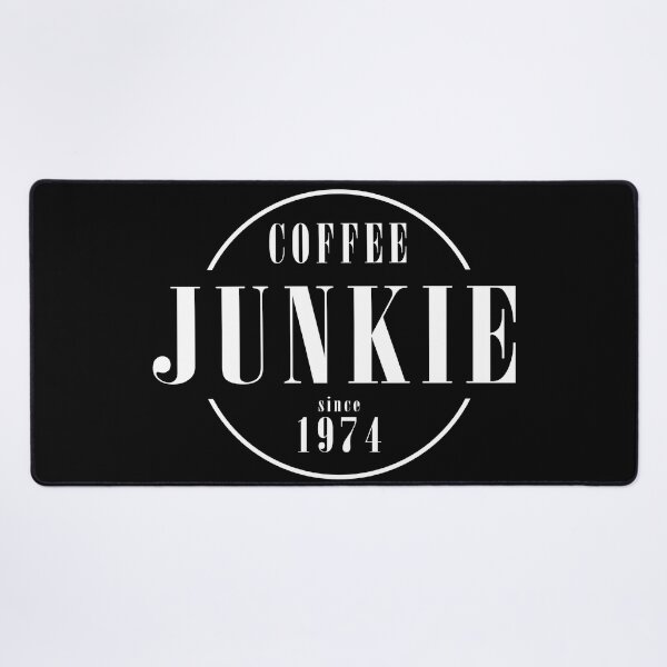 Item preview, Coffee Junkie since 1974 - Black designed and sold by AlfabetDesign.