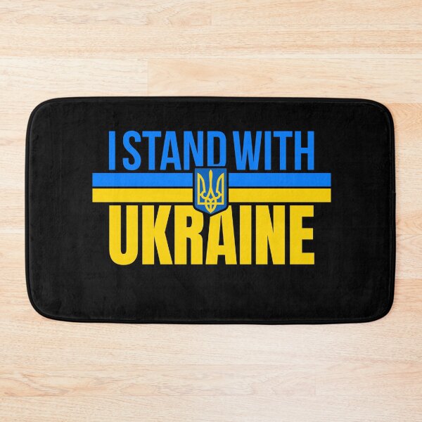 Item preview,   I stand with Ukraine Ukrainian support blue yellow flag minimalist art designed and sold by Infdesigner.