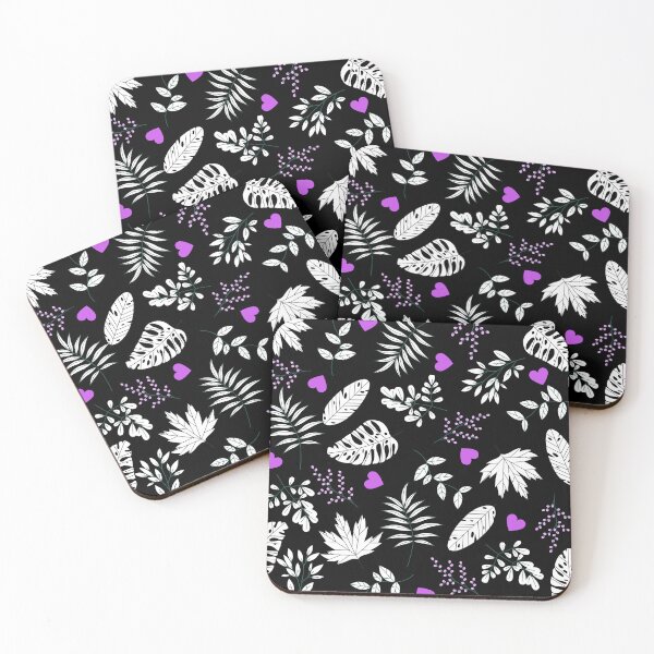 Item preview, Black Forest with White Leaves (with purple) designed and sold by Dorina Larsdotter.