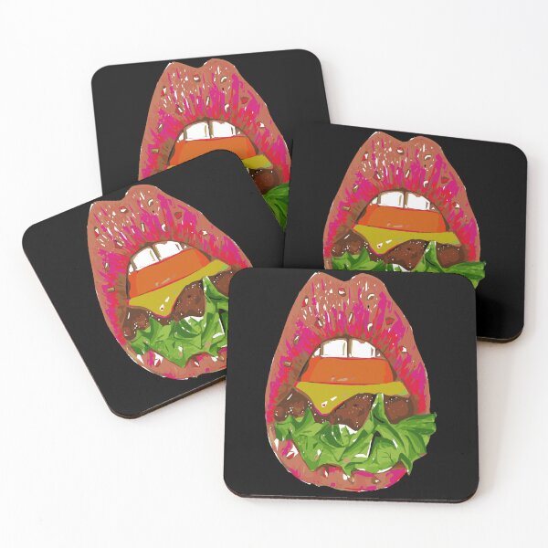 Item preview, burger hungry foodie lips  designed and sold by XXgooddeedXX.