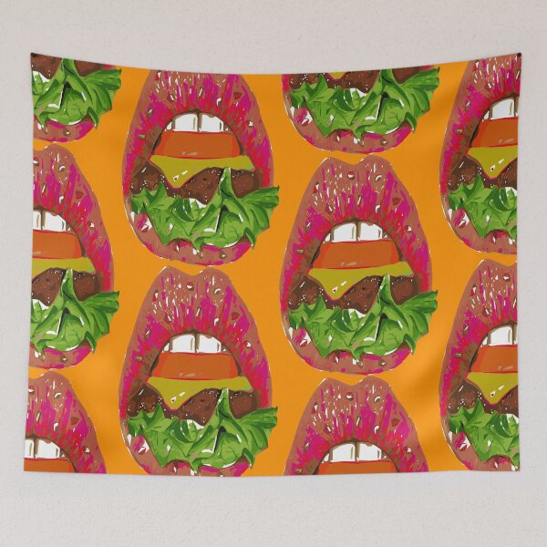 Item preview, burger hungry foodie lips  designed and sold by XXgooddeedXX.