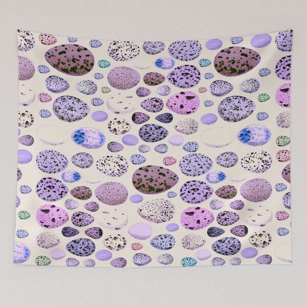 Item preview, Selection Of Vintage Lilac Purple Bird Eggs Illustration Design designed and sold by TrulyEpoque.