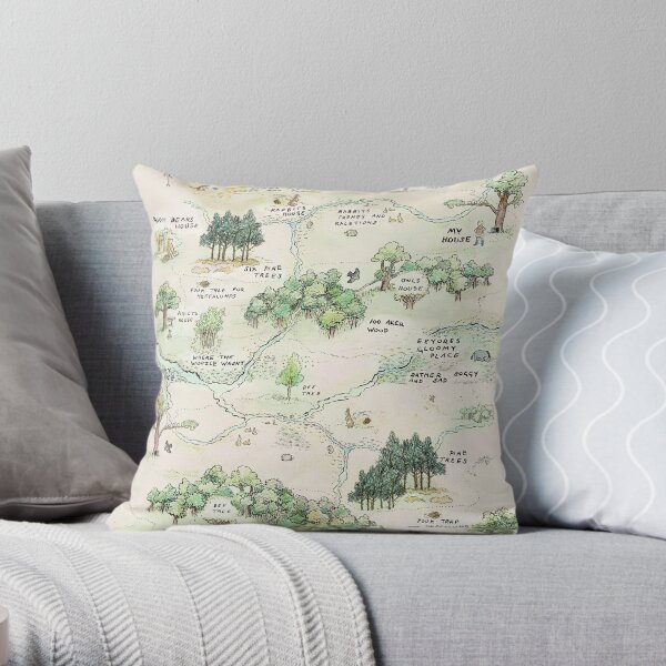 100 Acre Wood Map by E.H. Shepard Throw Pillow