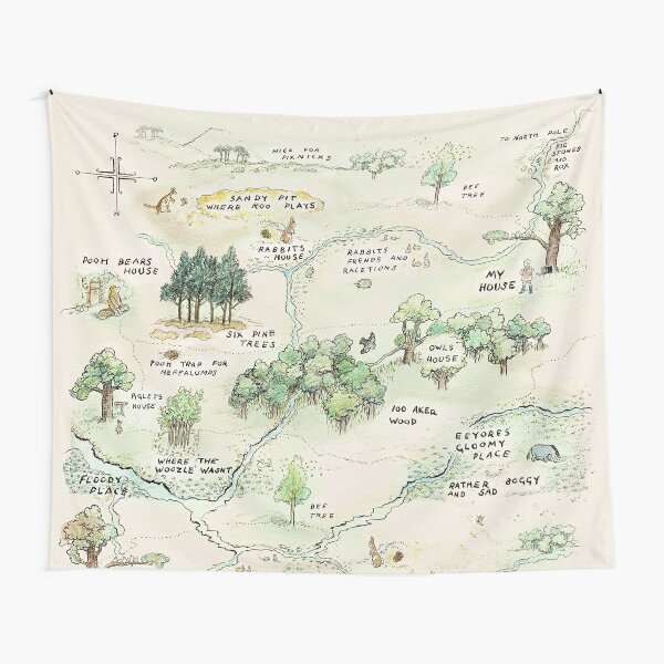 Discover 100 Acre Wood Map by E.H. Shepard | Tapestry