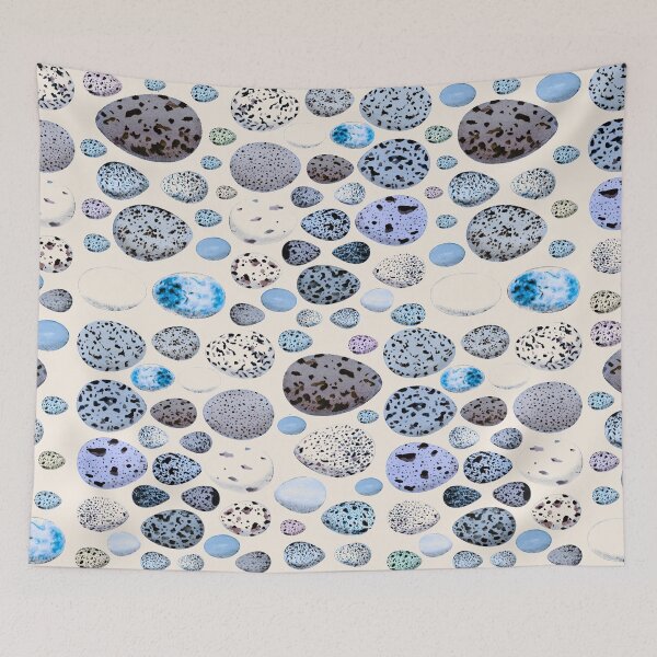 Item preview, Selection Of Vintage Blue Bird Eggs Illustration Design designed and sold by TrulyEpoque.