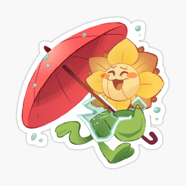 Rainy day flower Sticker