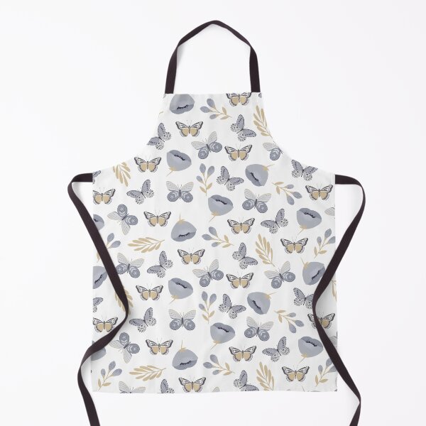 Item preview, Gray butterflies and spring wildflowers in white. designed and sold by FunnyChameleon.