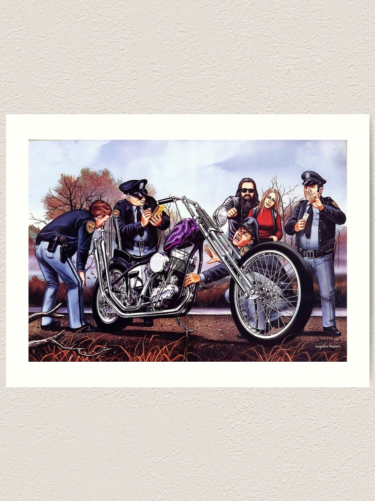 "Motorcycle Art Biker Art by David Mann Eazy Rider" Art Print for