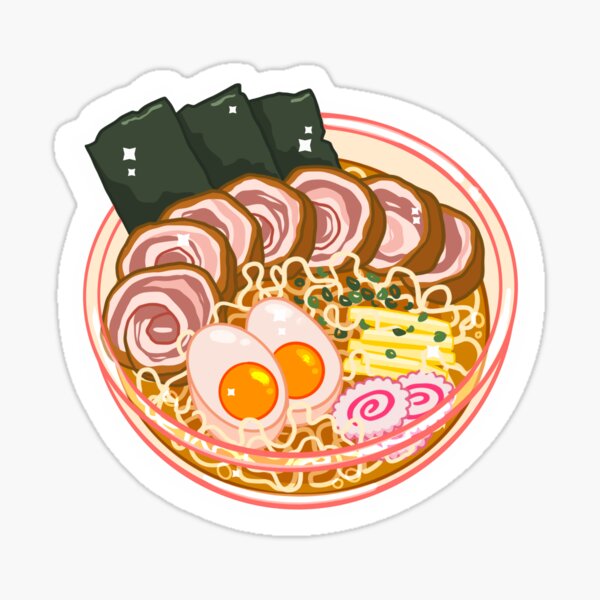 Mini Ramen Sticker Japanese Food Artwork Kawaii Food Stickers Waterproof  Vinyl Sticker Water Bottle Sticker Car Sticker Naruto Egg 