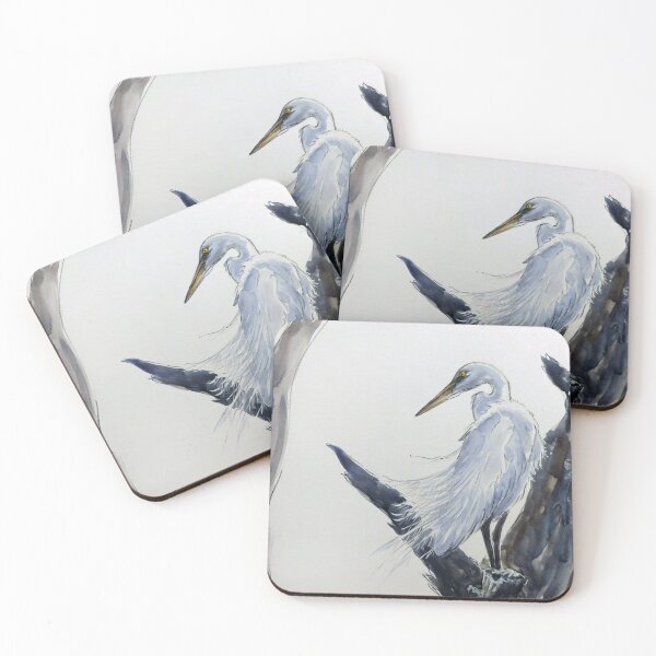 Item preview, Great Egret watercolor designed and sold by swordwhale.