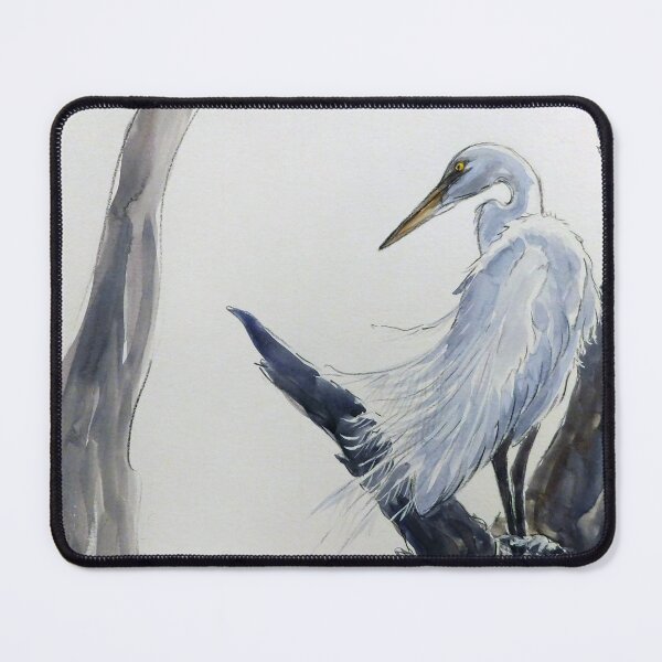 Item preview, Great Egret watercolor designed and sold by swordwhale.