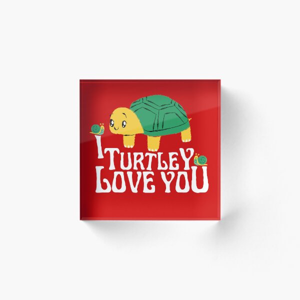 Artikelvorschau, Ich liebe dich, Turtley, süßer lustiger Spruch mit einer Schildkröte und bunten Schnecken entworfen und verkauft von WonkaDunkaDunk.