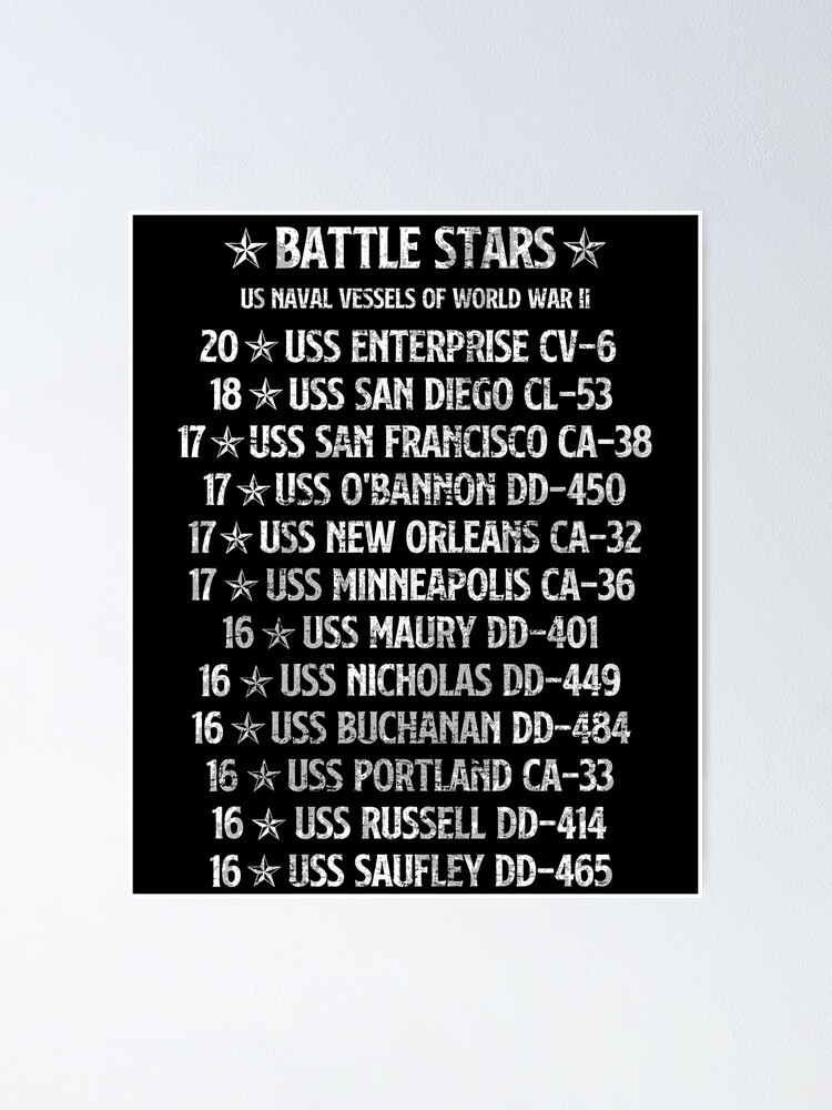 WW2 Naval Ships Battle Stars #1882