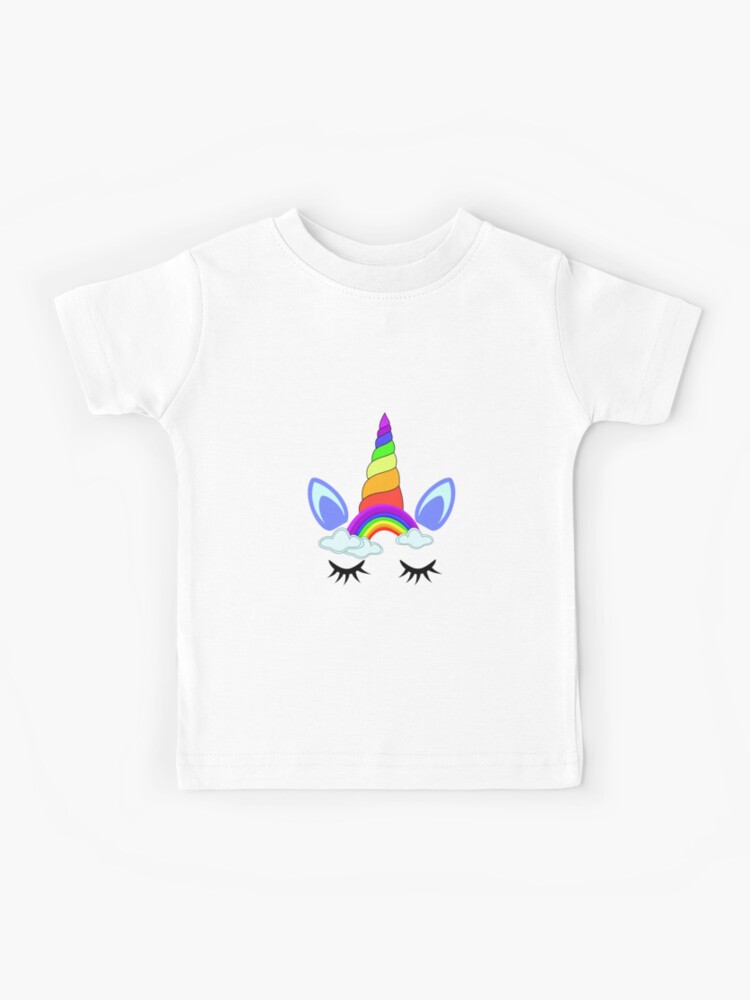 T-shirt enfant avec l'œuvre « Copie du cadeau d'anniversaire de bougies de  licorne 4 ans » de l'artiste Jelisandie