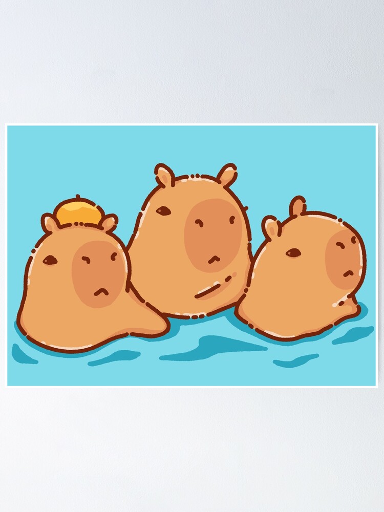 Capybara cute pattern - cartoon capybara illustration pack Poster for Sale  by Yarafantasyart