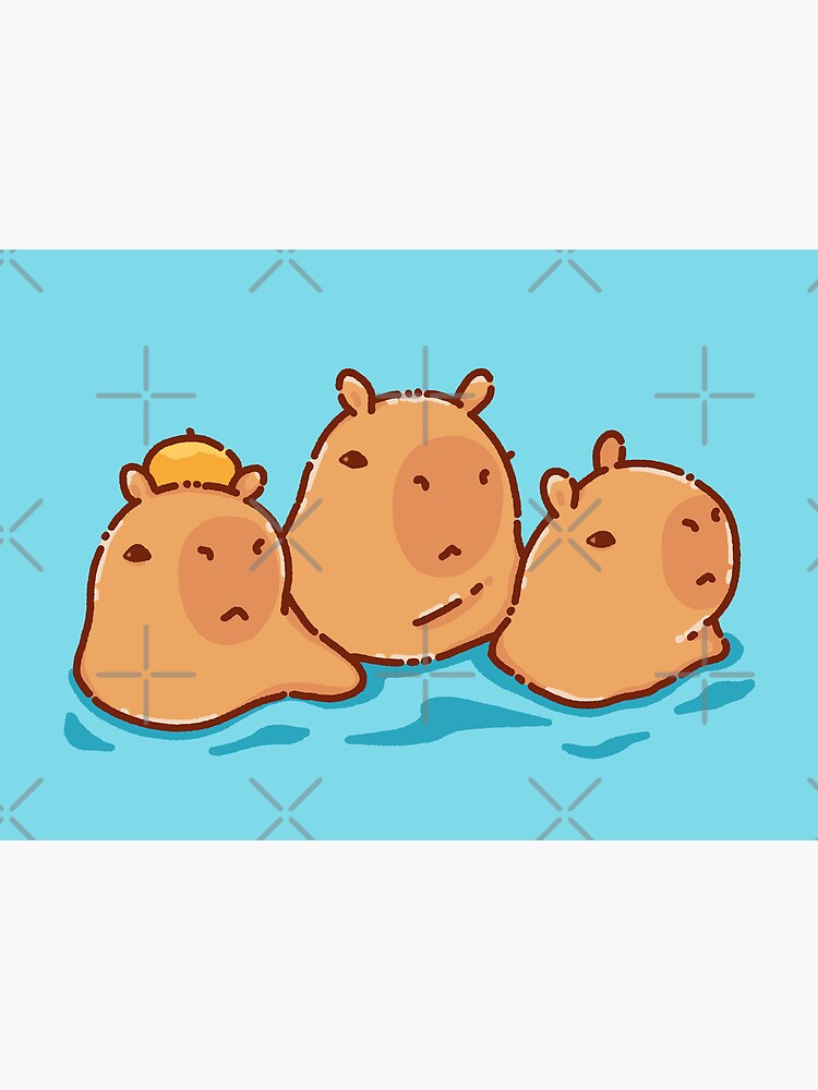 Capybara with a leaf, eat your greens! Sticker for Sale by manydoodles