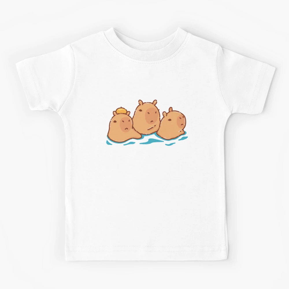 Cute capybara art, illustration seamless pattern Kids T-Shirt for Sale by  manydoodles