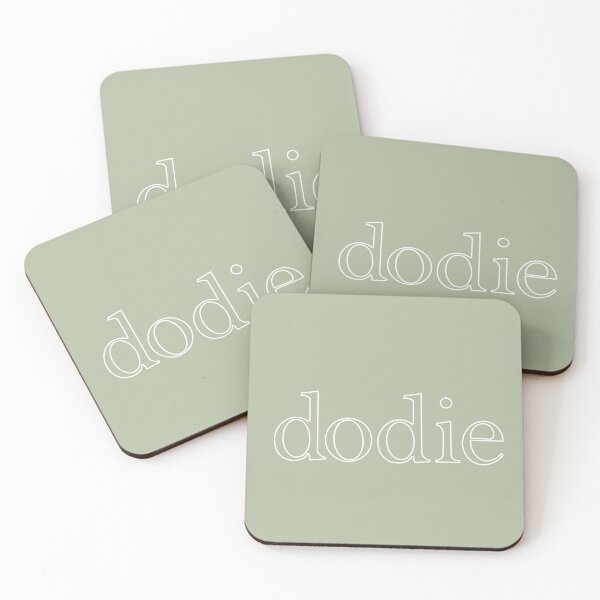 Item preview, dodie logo from build a problem tour neon lights in white with sage green background designed and sold by Lindas Lineas.