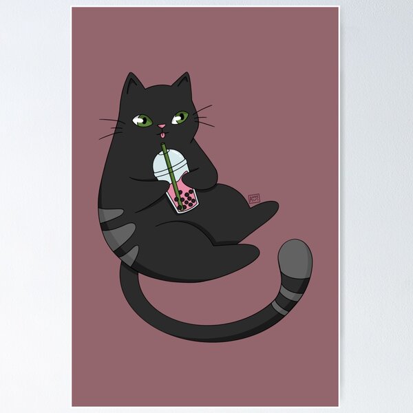 Item preview, Cat Drinking Boba  designed and sold by annexart.