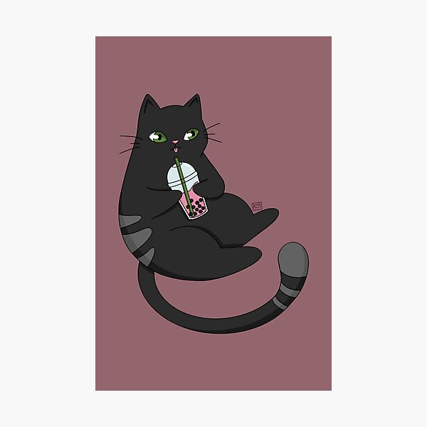 Item preview, Cat Drinking Boba  designed and sold by annexart.