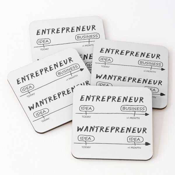 Item preview, Entrepreneur VS Wantrepreneur Motivational Print Entrepreneurship designed and sold by SuccessHunters.