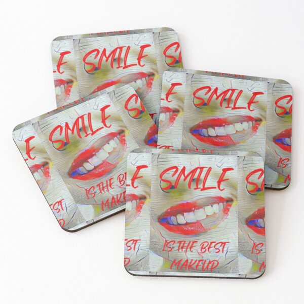 Item preview, Smile is the best make up with red slim wording shown teeth designed and sold by Bekindtome.