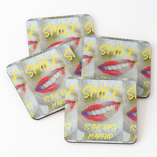 Item preview, Smile is the best make up with yellow slim wording shown teeth designed and sold by Bekindtome.