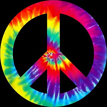 Artwork thumbnail, Peace Sign Symbol Tie Dye 60s 70s Hippie Costume by shannange