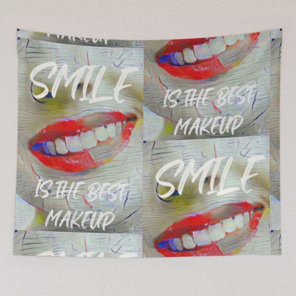 Item preview, Smile is the best make up with white slim wording shown teeth designed and sold by Bekindtome.