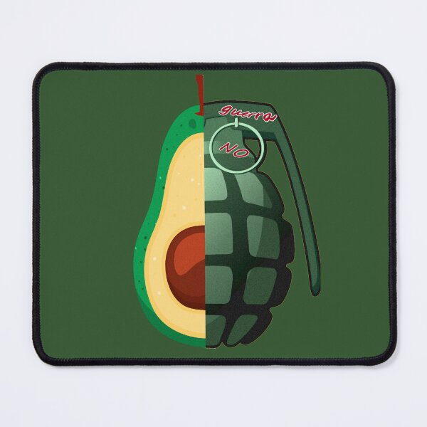 Item preview, Two halves. Half avocado, half hand grenade. No to war. Avocado versus hand grenade. designed and sold by Rebeldía Pura.