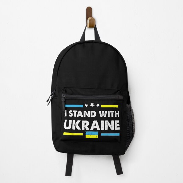 Item preview, I Stand with Ukraine Ukrainian flag supporting Ukraine designed and sold by LisaForHim.