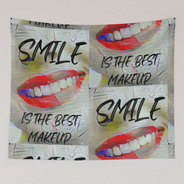 Item preview, Smile is the best make up with black slim wording shown teeth designed and sold by Bekindtome.