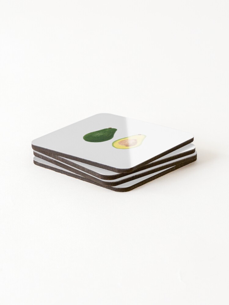 Thumbnail 4 of 5, Coasters (Set of 4), Avocado designed and sold by RheaRealm.