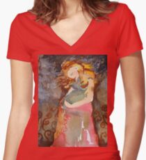 Expecting Women's Fitted V-Neck T-Shirt