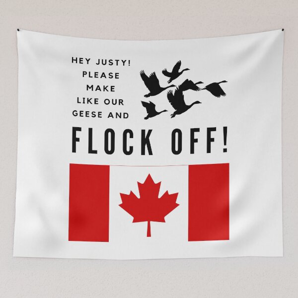 Item preview, Hey Justy! Please Make Like Our Geese And Flock Off! Black Text designed and sold by TWMBDesigns.