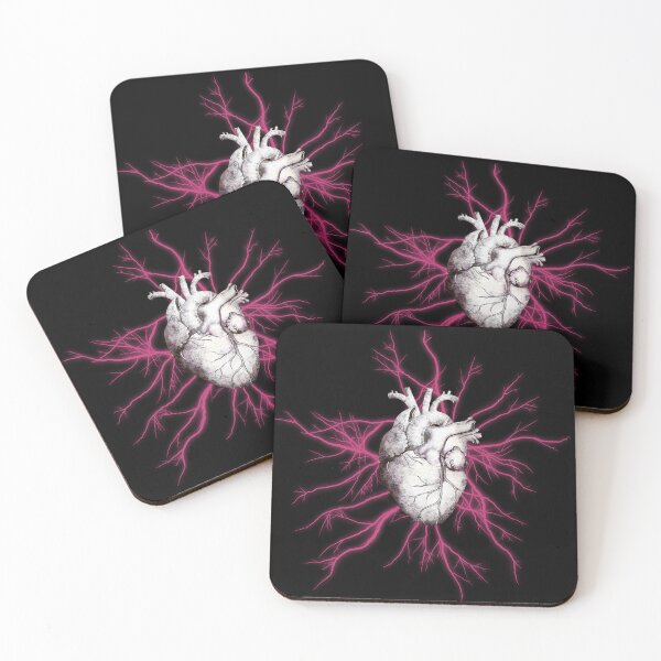 Item preview, Vintage Human heart and veins, arteries, blood, illustration art, dark designed and sold by Collagedream.