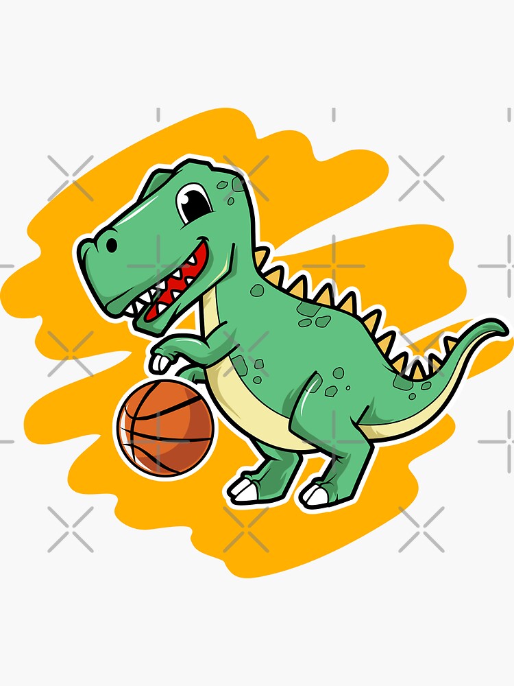 Dinosaurios - Baloncesto Pegatina