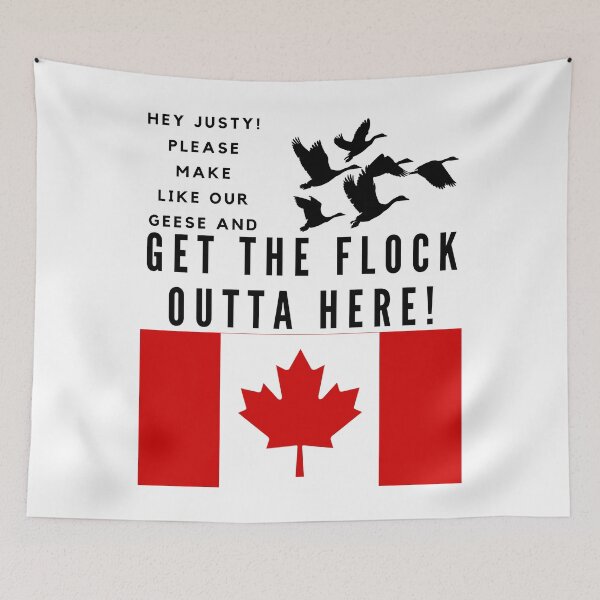 Item preview, Hey Justy! Please Make Like Our Geese And Get The Flock Outta Here! Black Text designed and sold by TWMBDesigns.