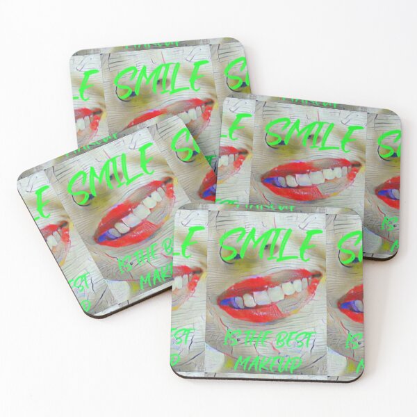 Item preview, Smile is the best make up with green slim wording shown teeth designed and sold by Bekindtome.